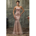 Grace Karin Deep V-Neck Skin Rose Long Party Mermaid Sequins Robe de bal CL007556-1